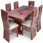 JUEGO COMEDOR MADERA ATENAS 6S
