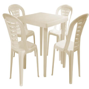 JUEGO COMEDOR PLASTICO 4 SILLAS
