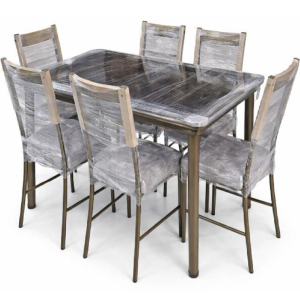 JUEGO COMEDOR VIDRIO PERALTA 6S